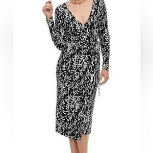 NWT white and black wrap dress